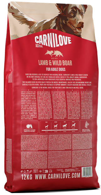 CARNILOVE ACTIVE ADULT LAMB & WILD BOAR 12KG