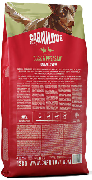 CARNILOVE ACTIVE ADULT DUCK & PHEASANT 12KG