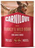 CARNILOVE POUCH PATE ADULT TURKEY & WILD BOAR WITH ROSEHIPS 300GR