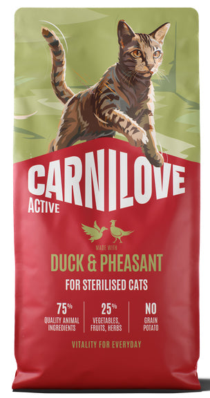 CARNILOVE ACTIVE STERILISED CAT DUCK & PHEASANT 6KG