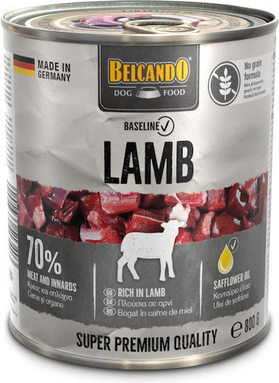 BELCANDO ΚΟΝΣΕΡΒΑ ΣΚΥΛΟΥ BASELINE GRAIN FREE LAMB 800G
