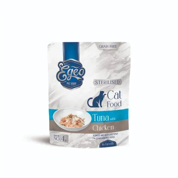 EGEO CAT STERILIZED ΤΟΝΟΣ ΜΕ ΚΟΤΟΠΟΥΛΟ ΣΕ ΖΩΜΟ POUCH 85G