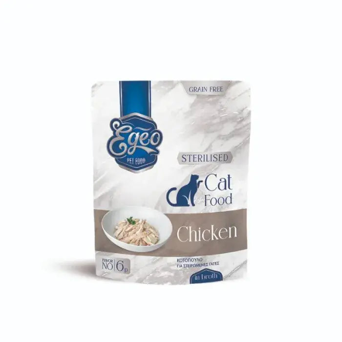 EGEO CAT STERILIZED ΚΟΤΟΠΟΥΛΟ ΣΕ ΖΩΜΟ POUCH 85G