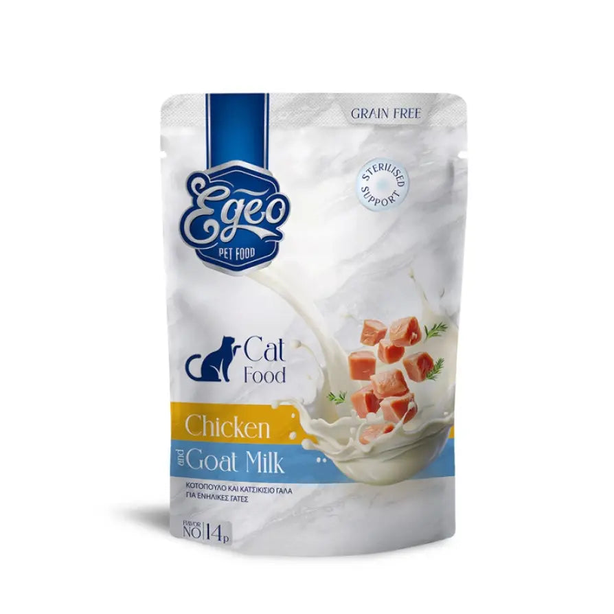 EGEO ADULT CAT ΜΕ ΚΟΤΟΠΟΥΛΟ & ΚΑΤΣΙΚΙΣΙΟ ΓΑΛΑ POUCH 85G