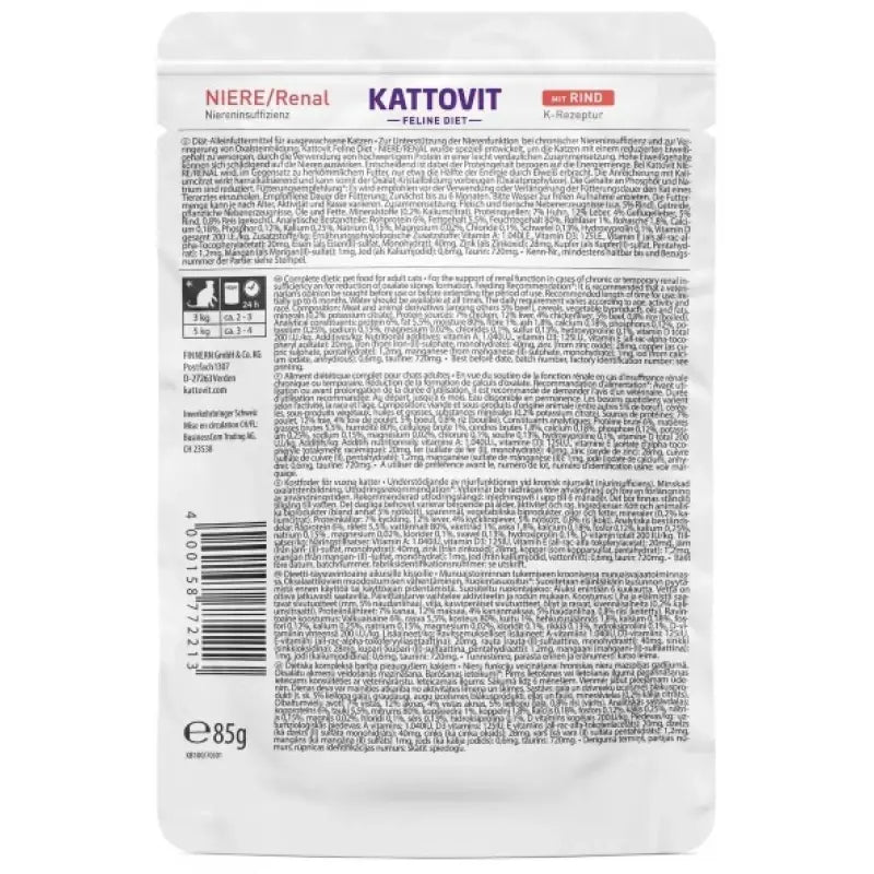 KATTOVIT RENAL WITH BEEF 85GR