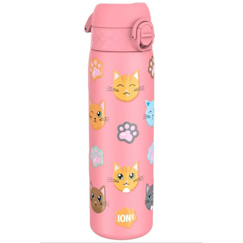 Ion8 Παγούρι Ανοξείδωτο Θερμός 500ml Ροζ Γατούλες