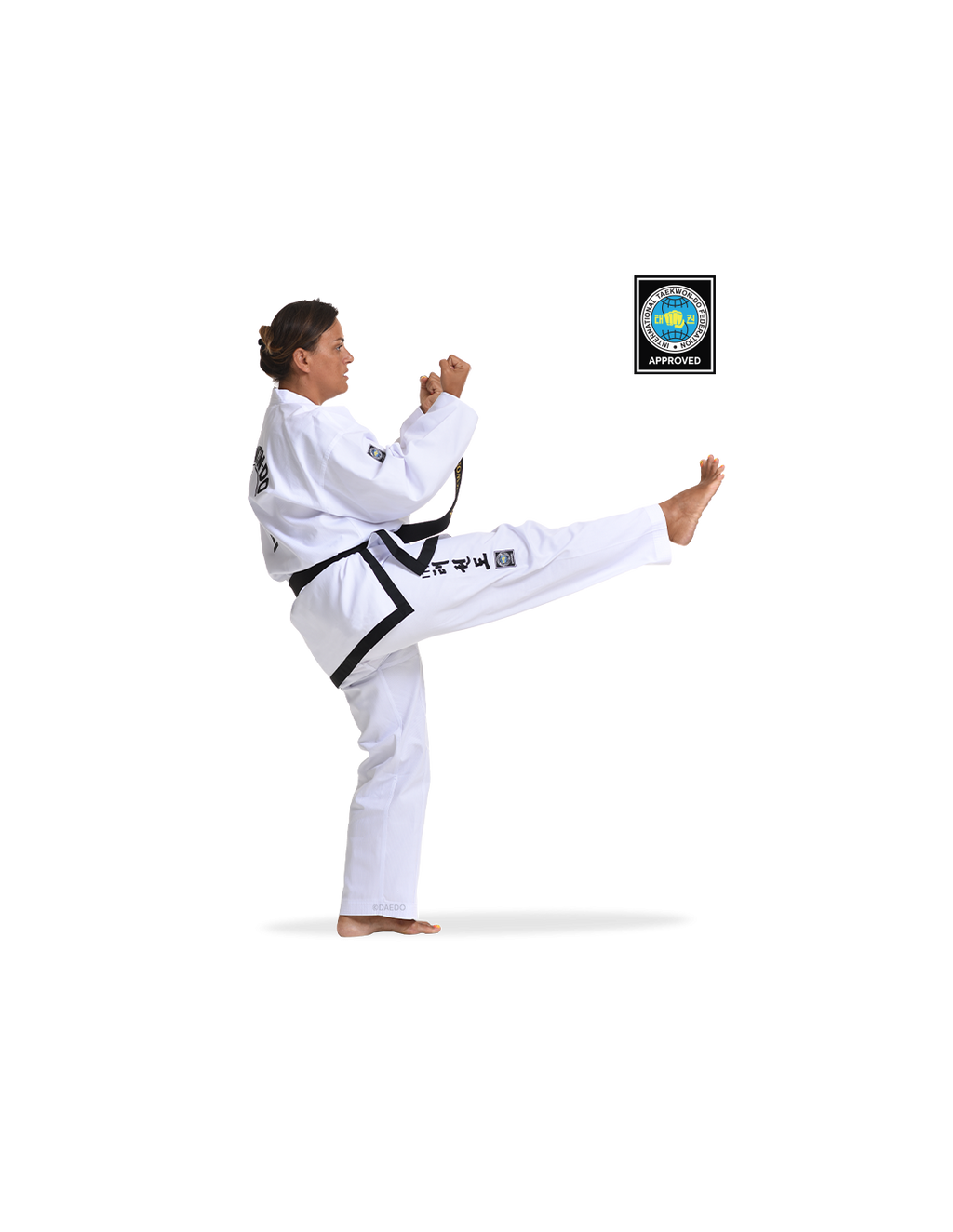 TAITF 10813 ITF Approved Dobok Black Belt (RIBBED) (CE)