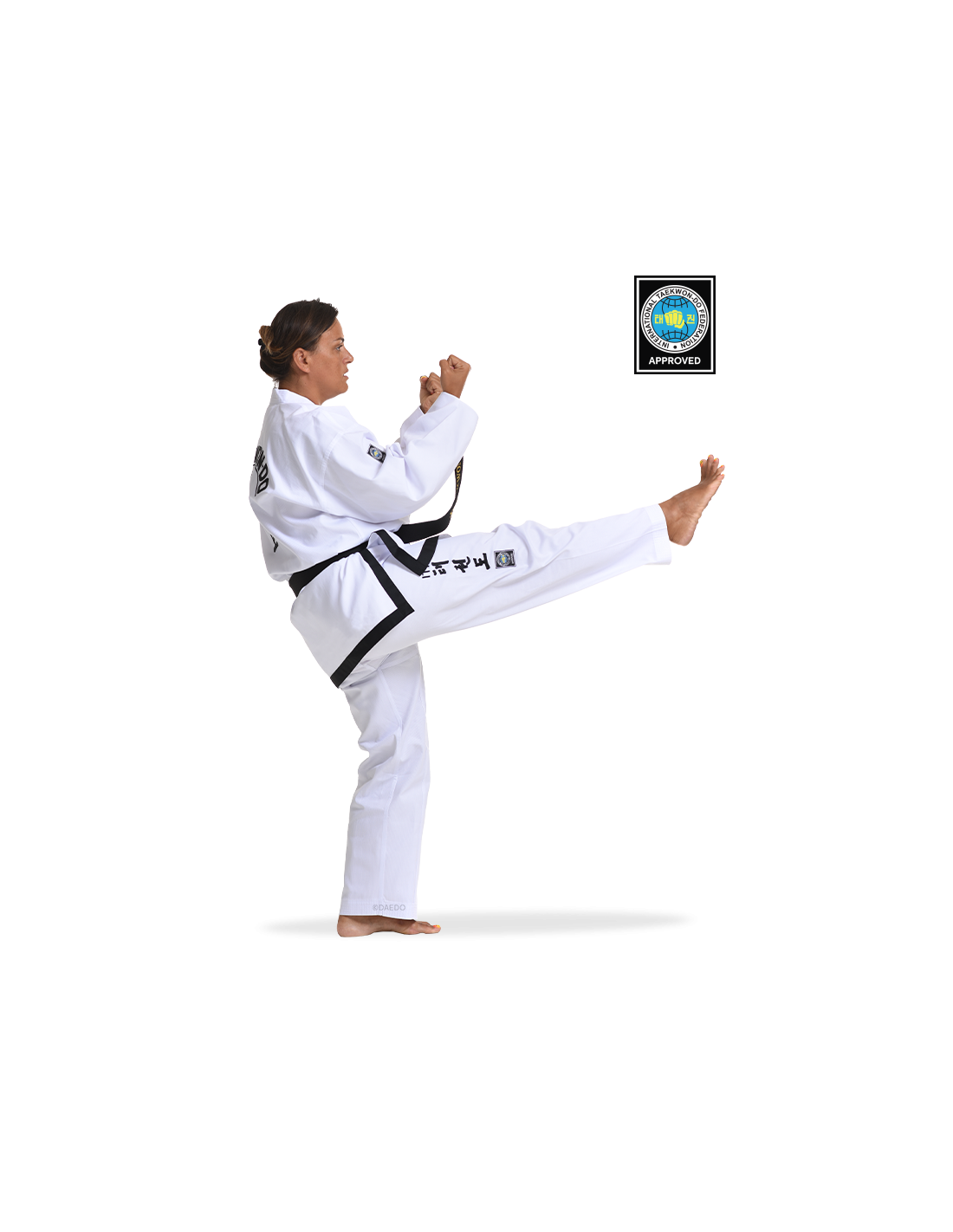 TAITF 10813 ITF Approved Dobok Black Belt (RIBBED) (CE)