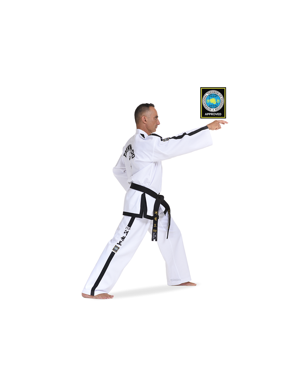 TAITF 10818 ITF Approved Dobok “ULTRA” Hi-Tech Black Belt Instructor (CE)