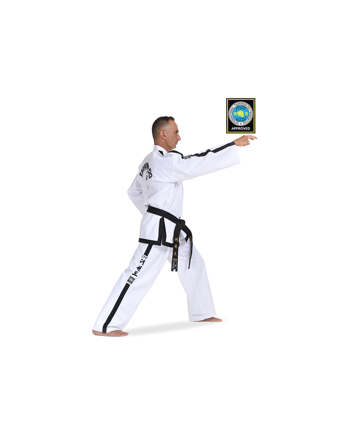 TAITF 10818 ITF Approved Dobok “ULTRA” Hi-Tech Black Belt Instructor (CE)