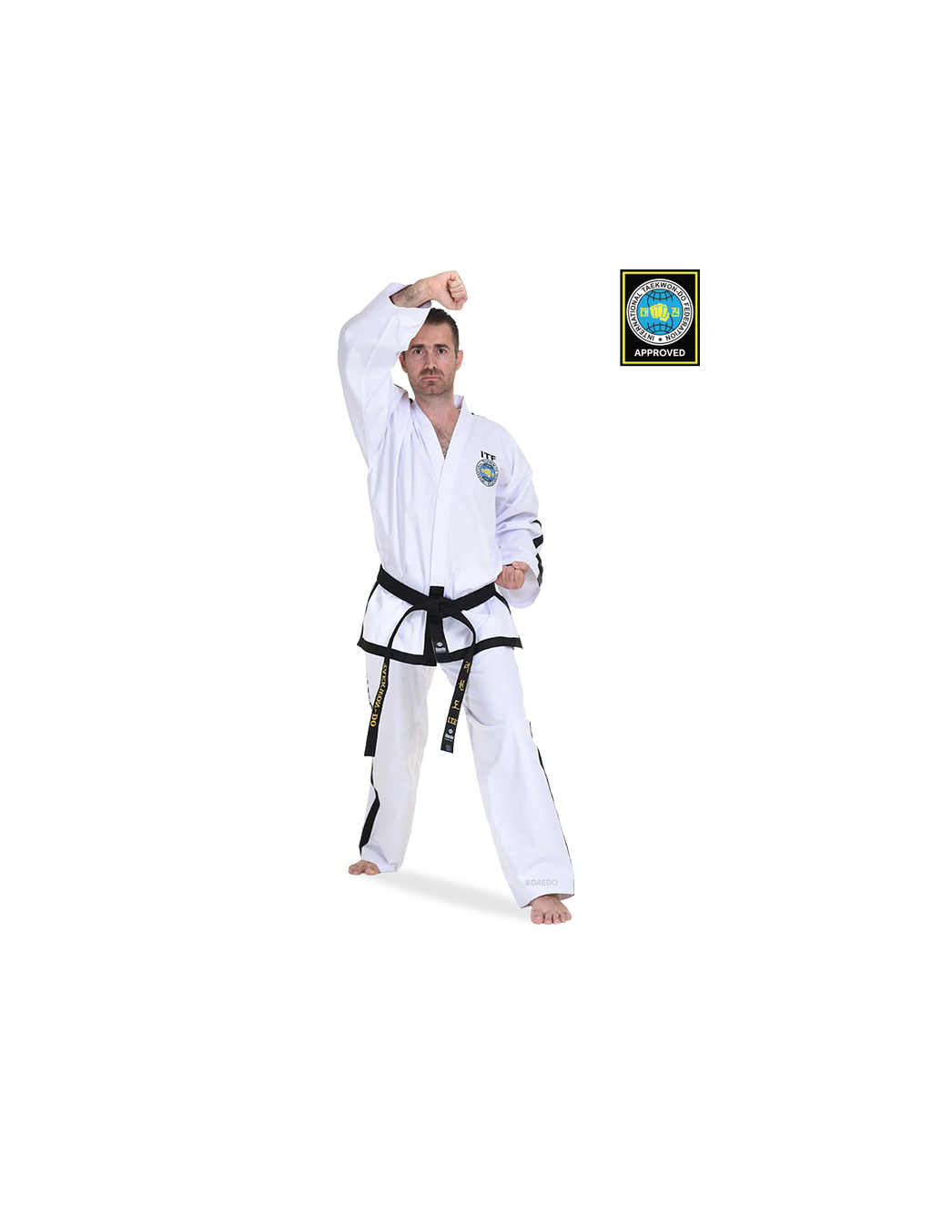 TAITF 10818 ITF Approved Dobok “ULTRA” Hi-Tech Black Belt Instructor (CE)