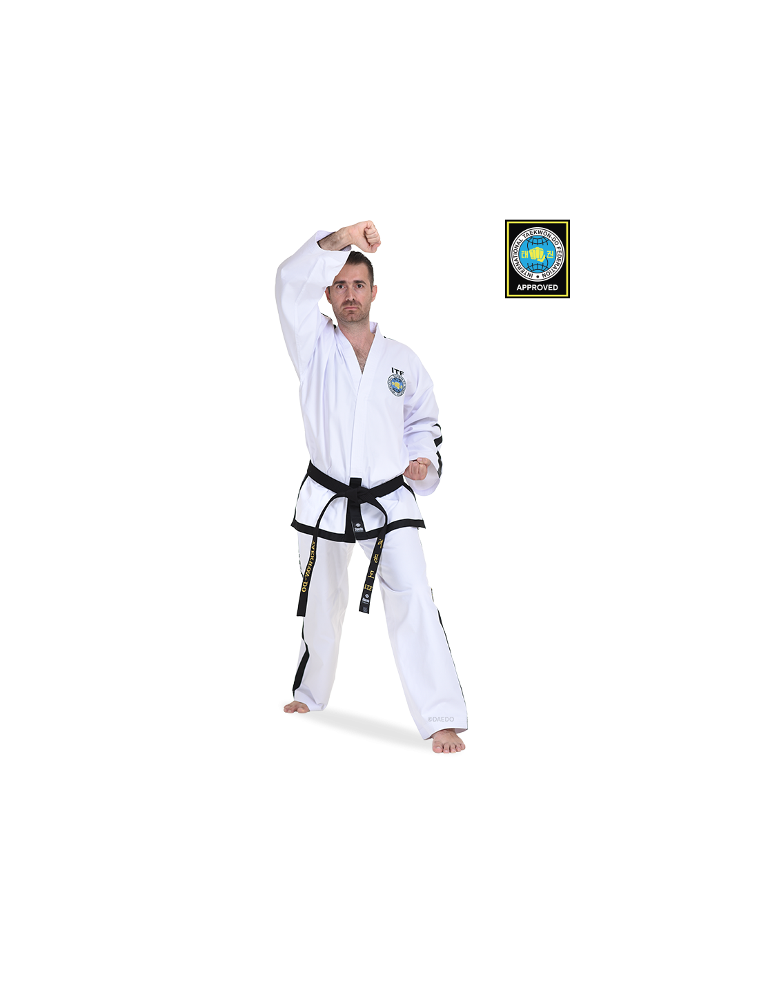 TAITF 10818 ITF Approved Dobok “ULTRA” Hi-Tech Black Belt Instructor (CE)
