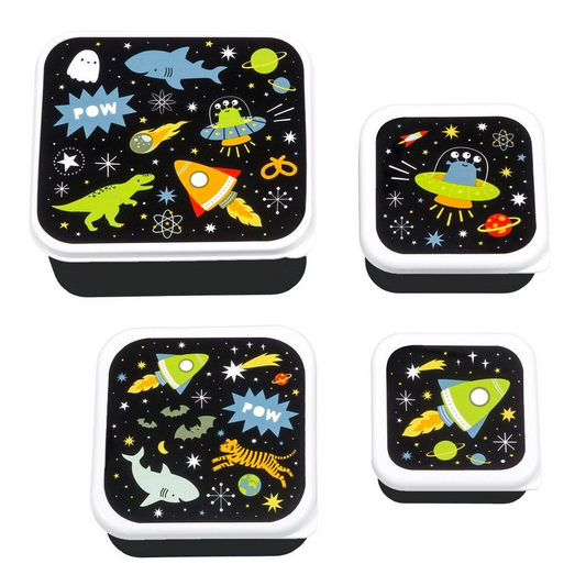 A little lovely company Σετ 4 δοχεία φαγητού Lunch &amp; Snack Box  Galaxy SBSEGA74