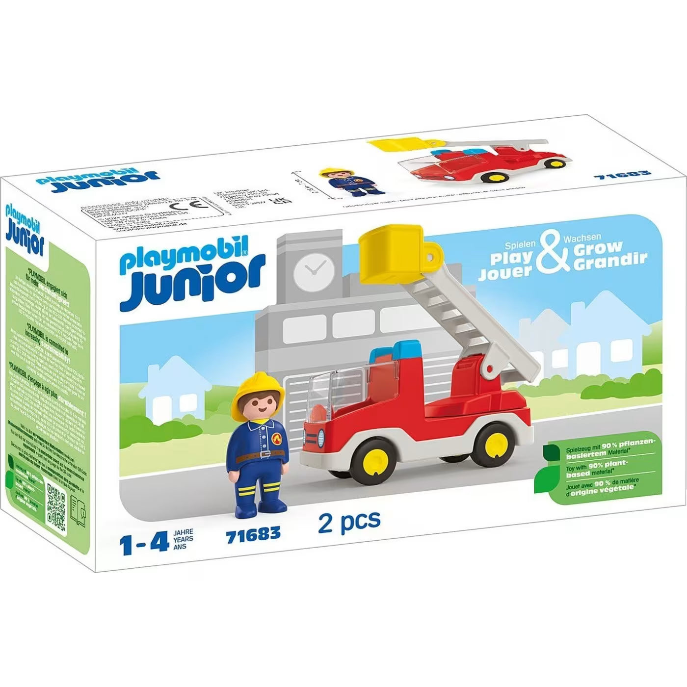 Playmobil Junior: Πυροσβέστης Με Κλιμακοφόρο Όχημα 71683
