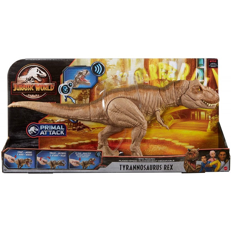 Mattel Jurassic World Epic Roarin Tyrannosaurus Rex Με Ήχους Και Κίνηση GJT60