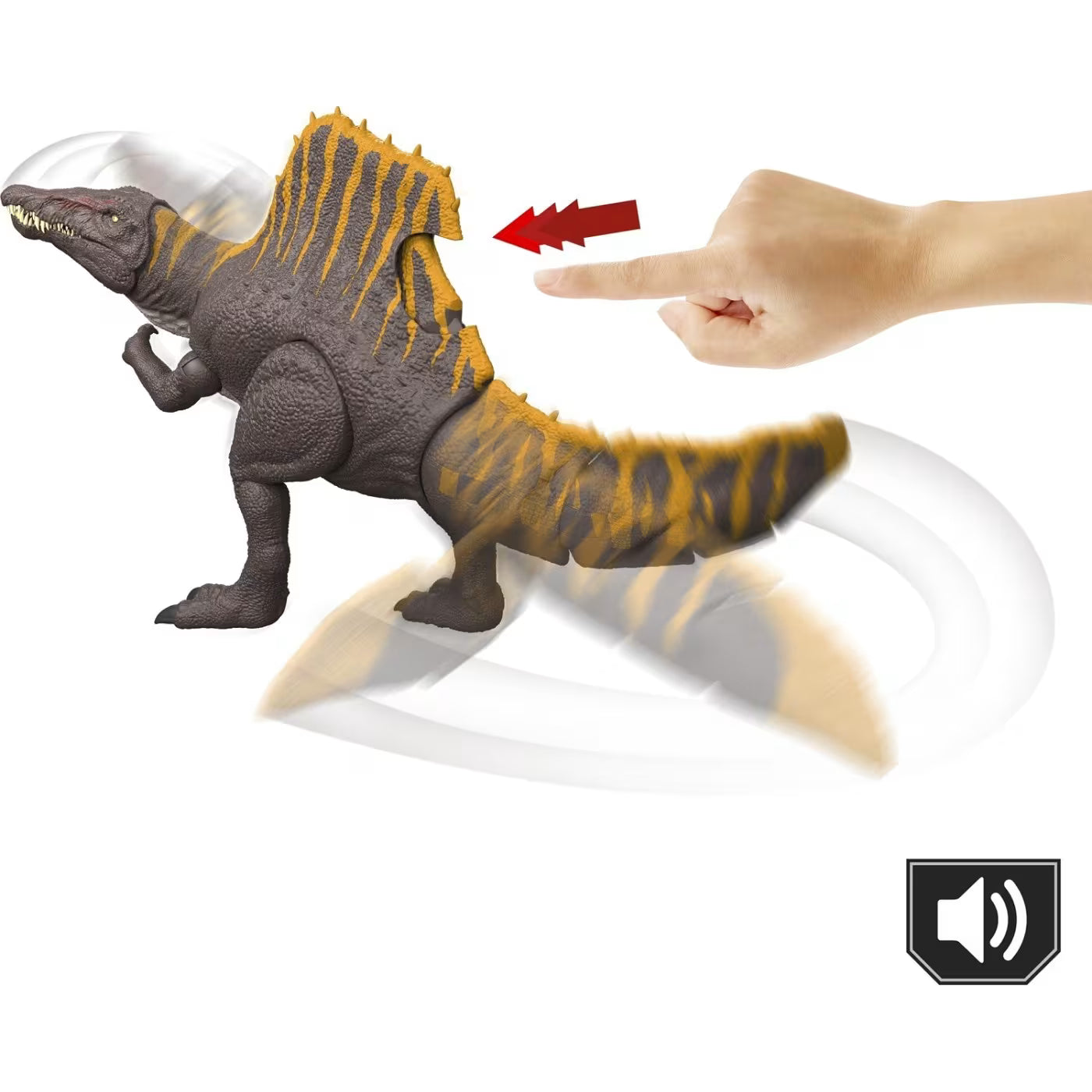 Mattel Jurassic World Rebirth Tail Thrasher Spinosaurus Δεινόσαυρος Με Διπλή Λειτουργία Επίθεσης Και Ήχους Φιγούρα Παιχνιδιού JGB56