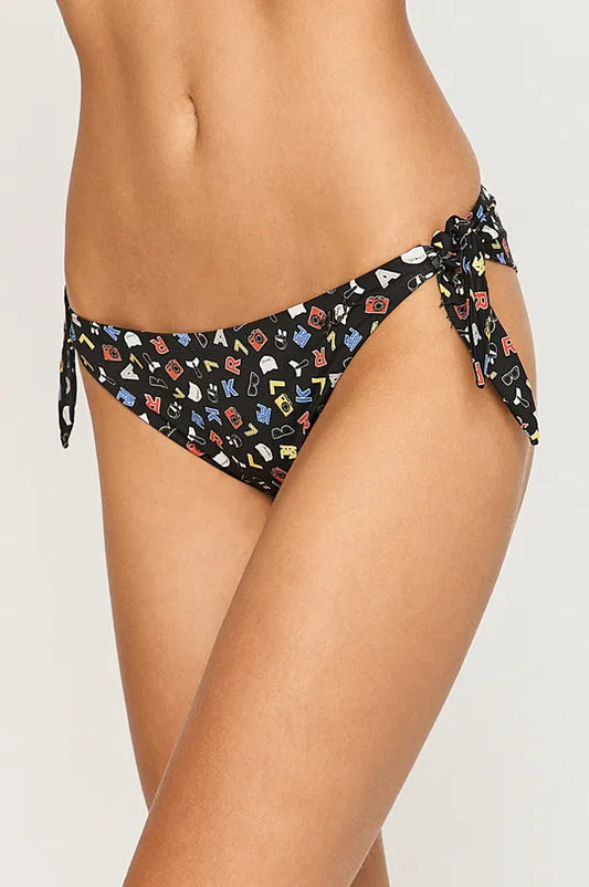 Karl Lagerfeld Bikini Slip με Κορδονάκια Μαύρο
