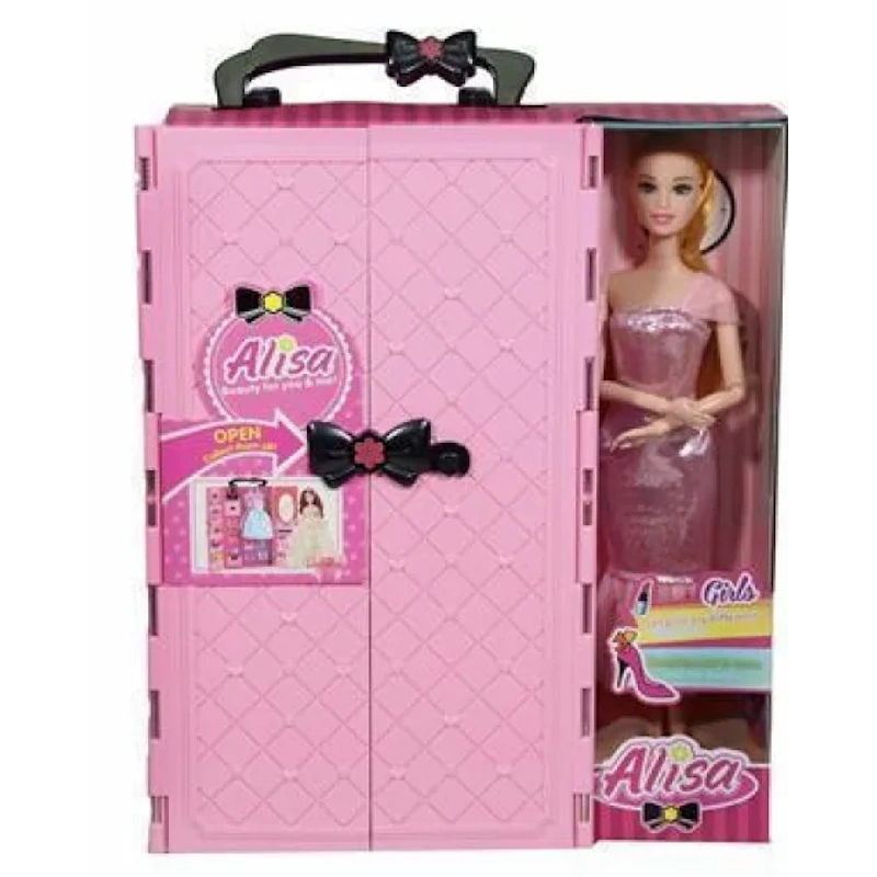 Kider Toys Κούκλα με Ντουλάπα, Ρούχα & Αξεσουάρ