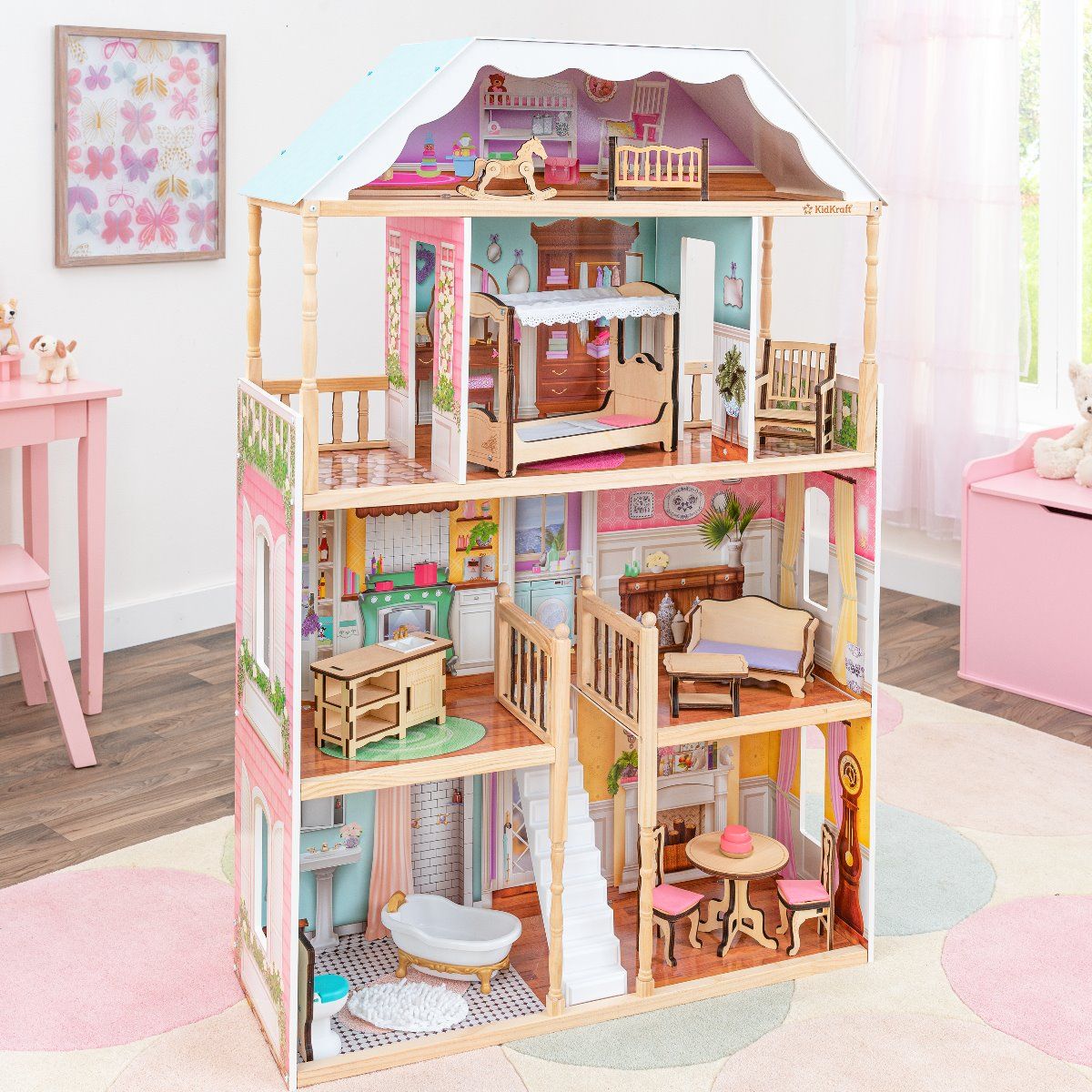 Kidkraft Κουκλόσπιτο Charlotte. Περιλαμβάνει έπιπλα &amp; αξεσουάρ ΚΚ65956