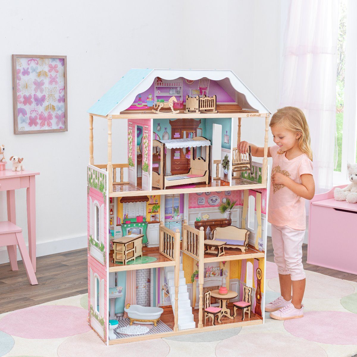 Kidkraft Κουκλόσπιτο Charlotte. Περιλαμβάνει έπιπλα &amp; αξεσουάρ ΚΚ65956