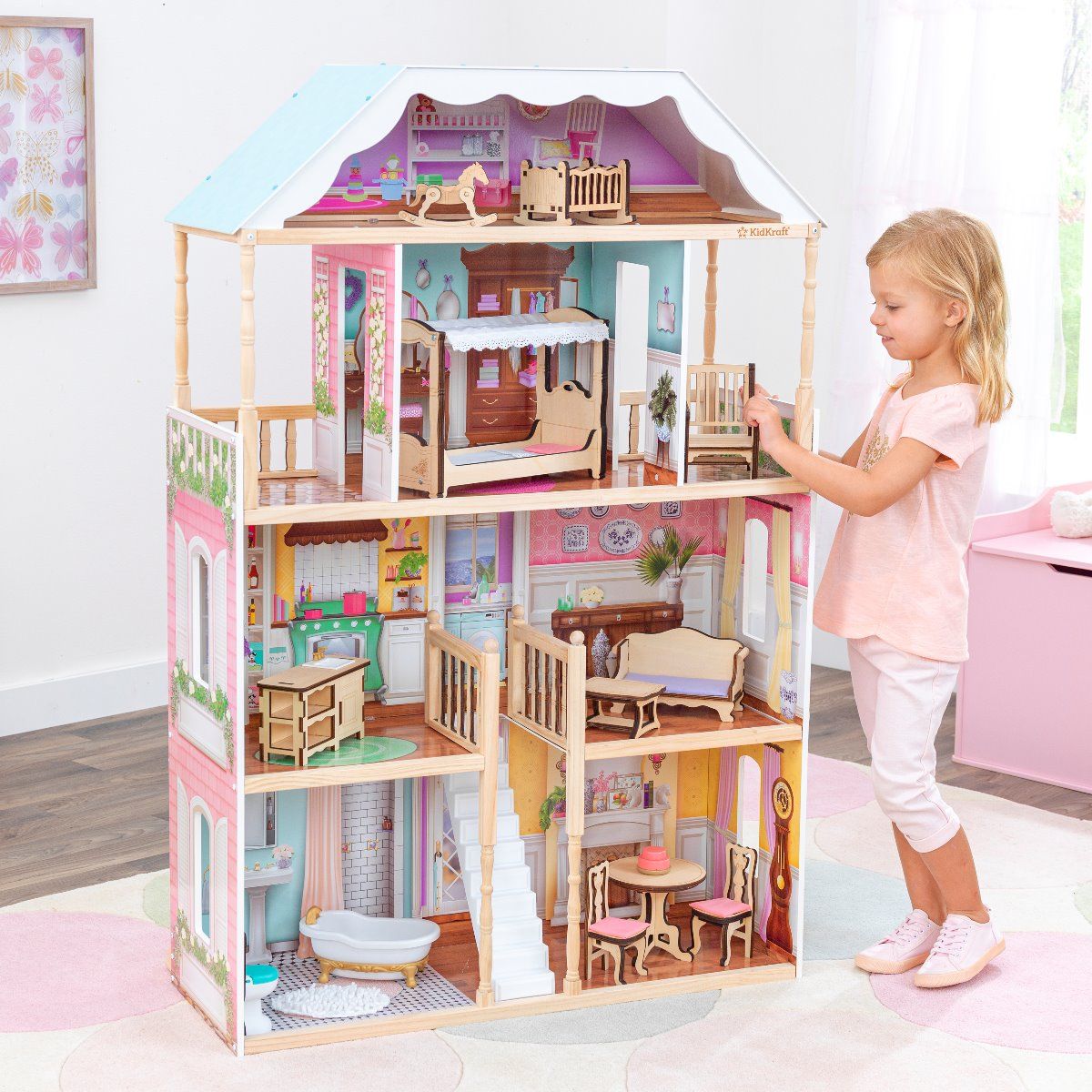 Kidkraft Κουκλόσπιτο Charlotte. Περιλαμβάνει έπιπλα &amp; αξεσουάρ ΚΚ65956