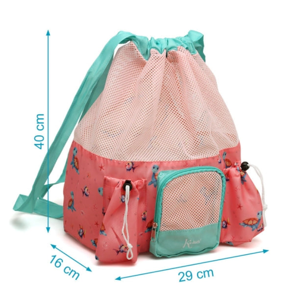 Kiokids Αδιάβροχη Τσάντα Παραλίας Ροζ Χελώνες 10L. 3800