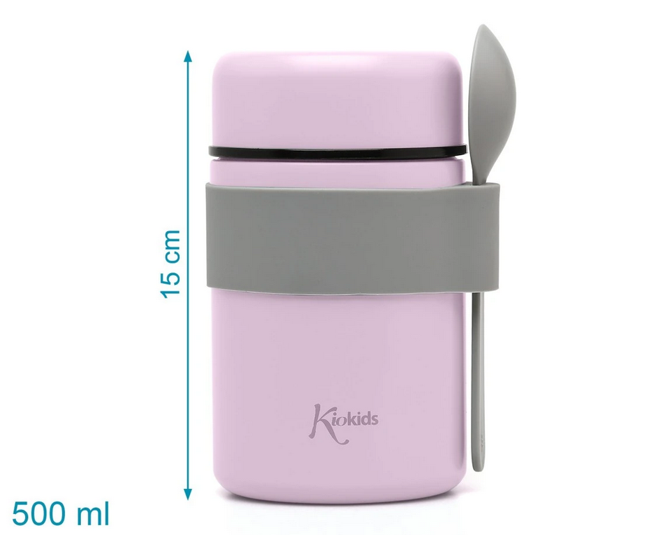 Kiokids Βρεφικό Θερμός Φαγητού με Κουταλάκι Λιλά 500ml. 5373