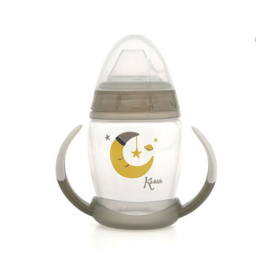 Κiokids Ποτηράκι Εκπαιδευτικό 270ML Grey Moon 1ο Βήμα 6+Μ 3274