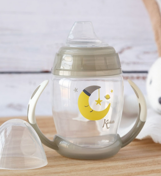Κiokids Ποτηράκι Εκπαιδευτικό 270ML Grey Moon 1ο Βήμα 6+Μ 3274