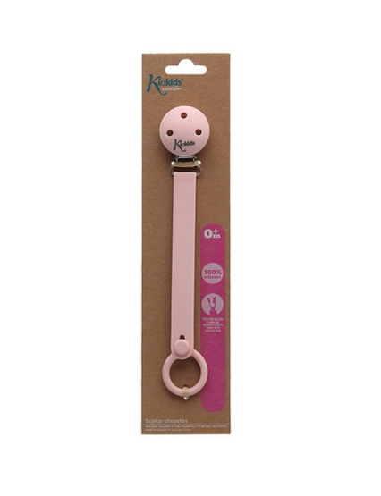 Kiokids Κλιπ Πιπίλας Σιλικόνης Ροζ 0+M 3703