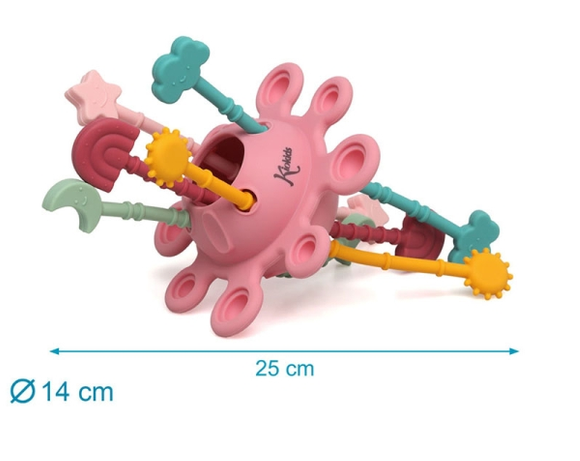 kiokids Μασητικό Σιλικόνης Planet Ροζ 25εκ. 6593