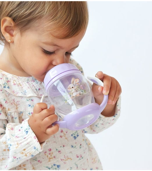 Κiokids Ποτηράκι Εκπαιδευτικό 270ML Lavender Bunny 1ο Βήμα 6+Μ 5369