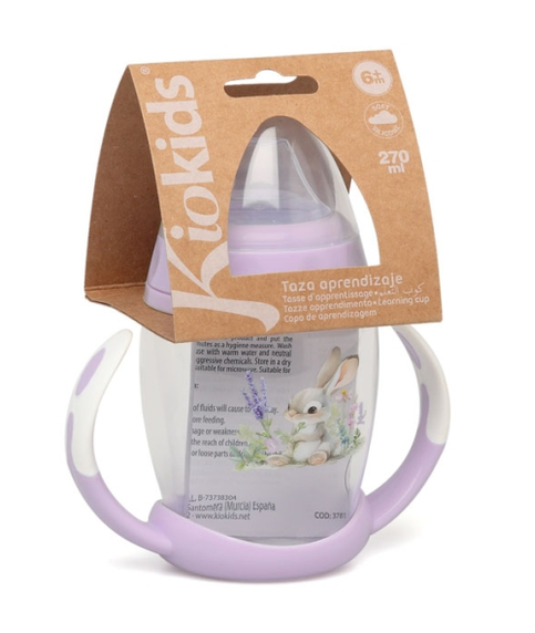 Κiokids Ποτηράκι Εκπαιδευτικό 270ML Lavender Bunny 1ο Βήμα 6+Μ 5369