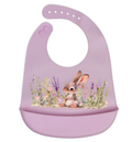 Kiokids Σαλιάρα Σιλικόνης με τσέπη Lavender Bunny 5375