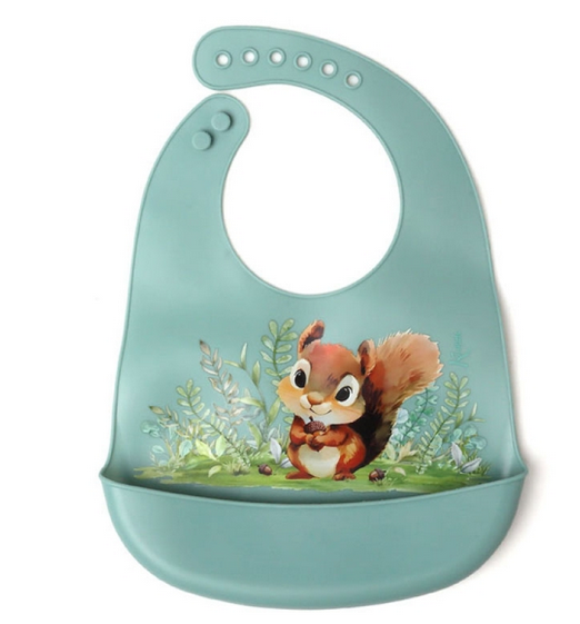 Kiokids Σαλιάρα Σιλικόνης με τσέπη Σκιουράκι 6346