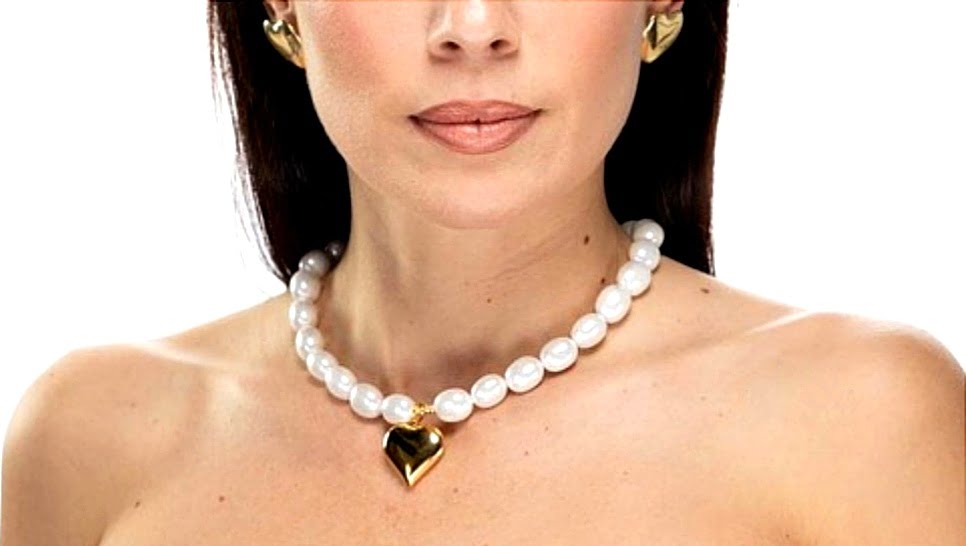Κολιέ πέρλα χειροποίητο με καρδιά