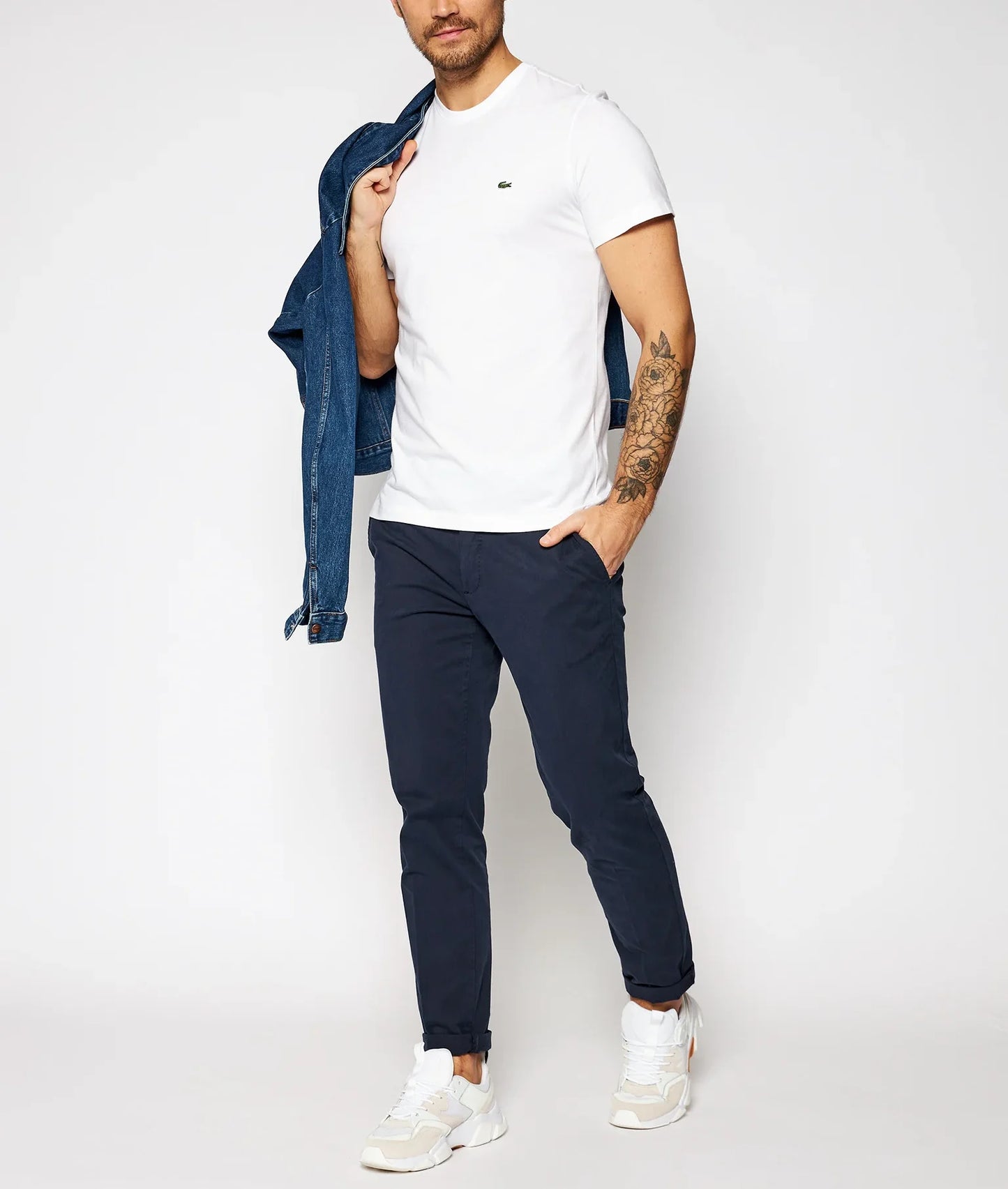 Lacoste Crew Neck Ανδρικό T-shirt white