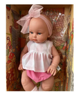 Lamagic magic baby κούκλα "Alicia με φούξια-λευκό ρούχο και μεγάλο φιόγκο "-45εκ. MB46721