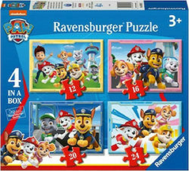 RAVENSBURGER 4 ΣΕ 1 PUZZLE 12-16-20-24 ΚΟΜΜΑΤΙΑ PAW PATROL 03065