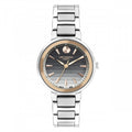 Γυναικείο ρολόι Lee Cooper LC07972.530 με ασημί μπρασελέ και ανθρακί καντράν
