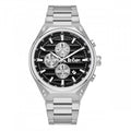 Ανδρικό ρολόι Lee Cooper LC08026.350 με ασημί μπρασελέ και μαύρο καντράν