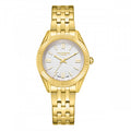 Γυναικείο ρολόι Lee Cooper LC08038.130 με χρυσό μπρασελέ και λευκό καντράν