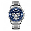 Ανδρικό ρολόι Lee Cooper LC08068.390 με ασημί μπρασελέ και μπλε καντράν