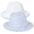 LITTLE DUTCH. Παιδικό καπέλο ήλιου διπλής όψης Sunny Flowers Blue - Νο 2 (45-47,5)