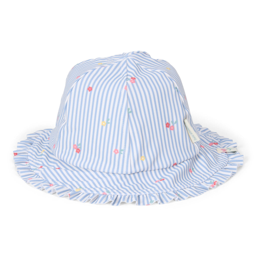 LITTLE DUTCH. Παιδικό καπέλο ήλιου διπλής όψης Sunny Flowers Blue - Νο 1 (41-45)