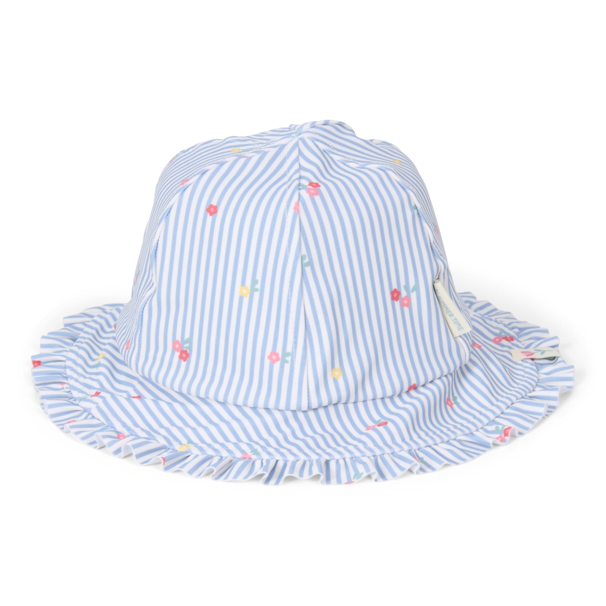 LITTLE DUTCH. Παιδικό καπέλο ήλιου διπλής όψης Sunny Flowers Blue - Νο 1 (41-45)