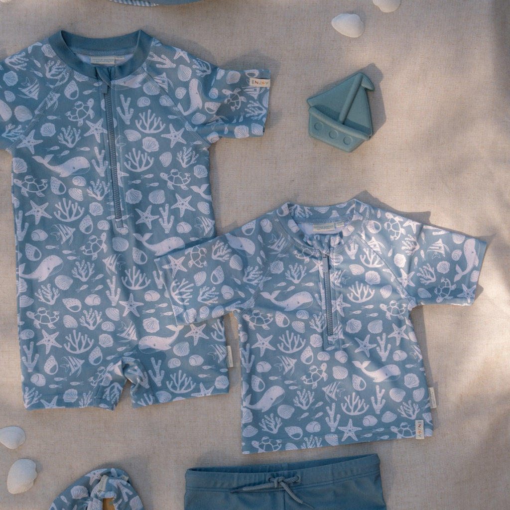 LITTLE DUTCH. Παιδικά παπουτσάκια θαλάσσης Sea Life Ocean Blue - Νο 19/20