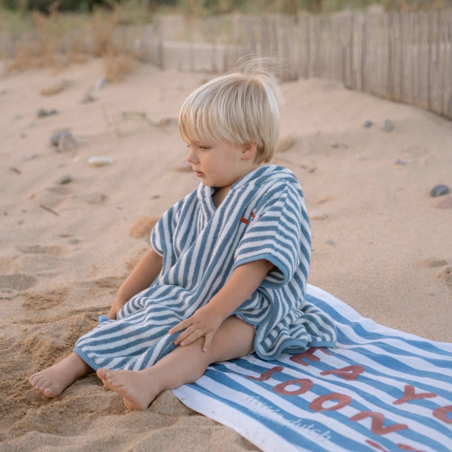 LITTLE DUTCH. Παιδικό πόντσο Ocean Sea Life Ocean Blue