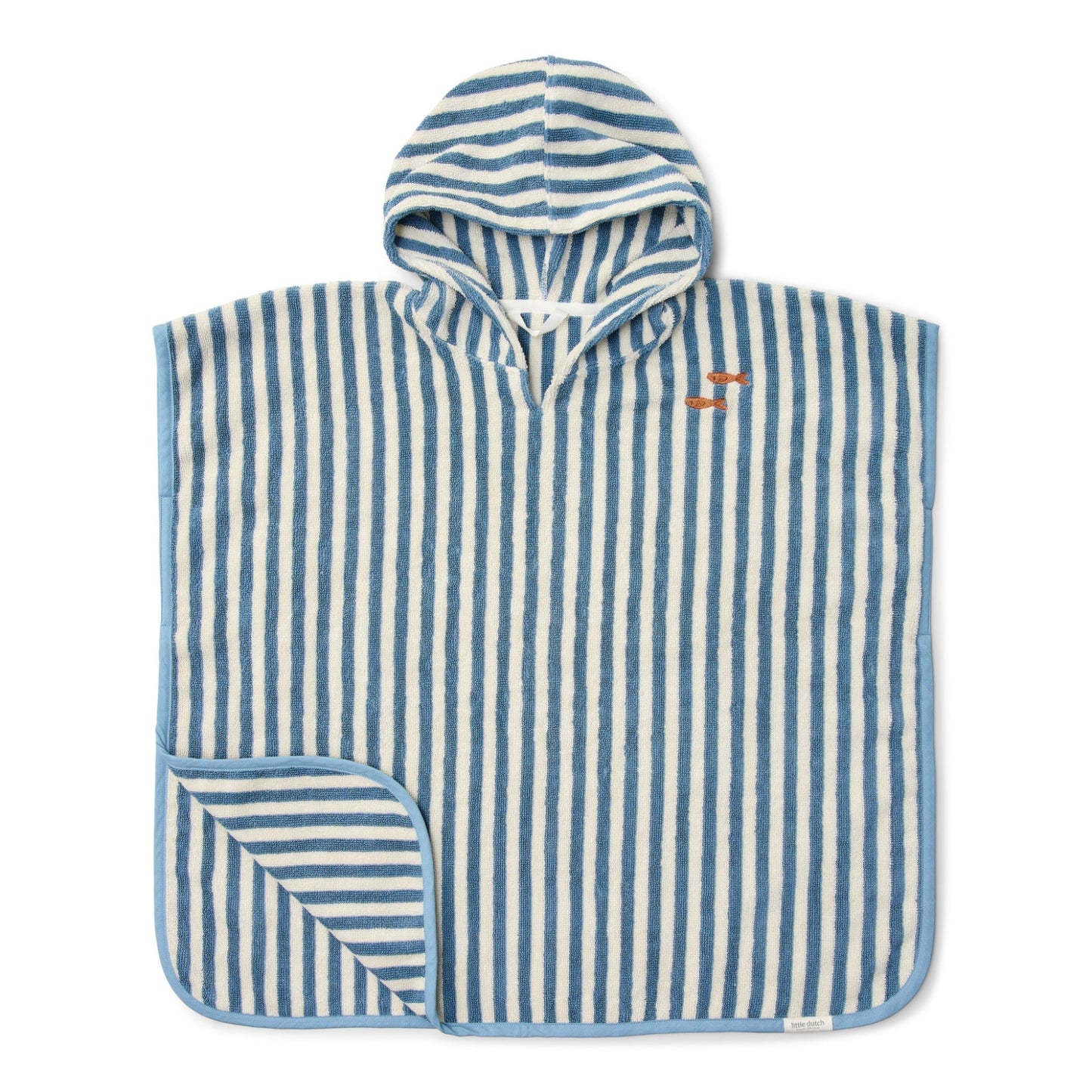 LITTLE DUTCH. Παιδικό πόντσο Ocean Sea Life Ocean Blue