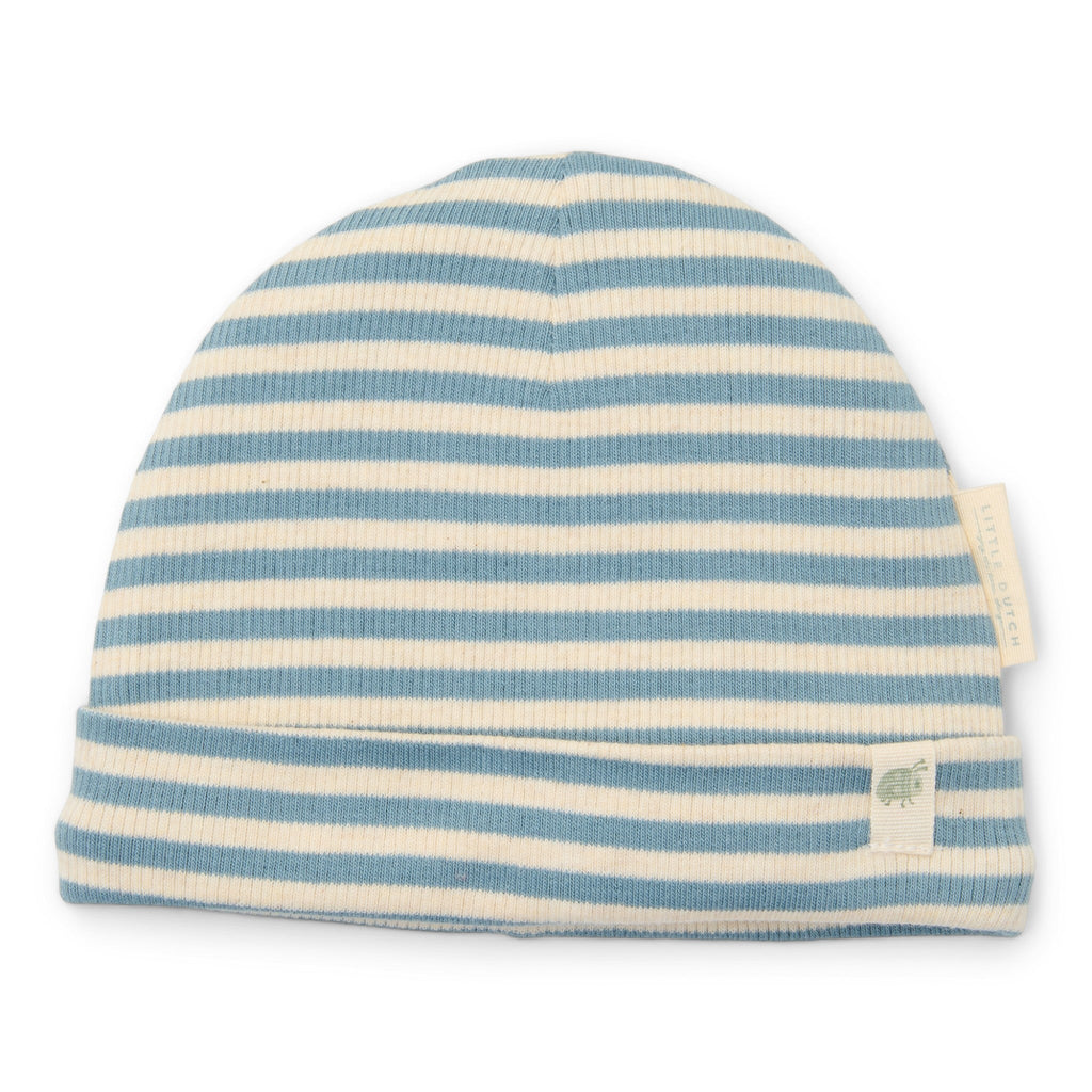 LITTLE DUTCH. Σκουφάκι Stone Blue Stripe - Νο 1 (0-3 μηνών)
